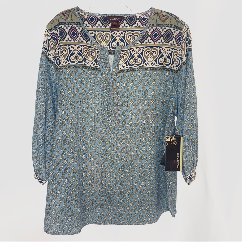 Nwt - Multiples Patterned Blouse